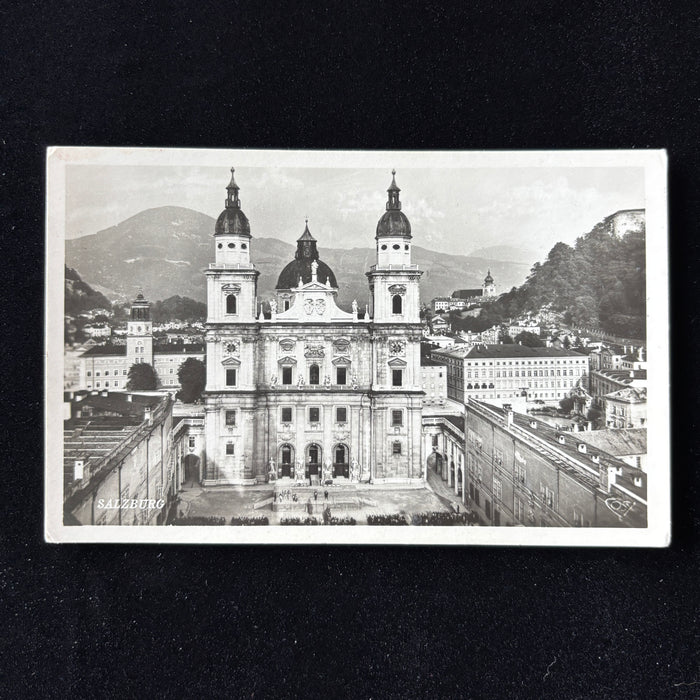 Vintage Postcard Salzburg Cathedral Austria RPPC Jedermann Festival Cosy Verlag