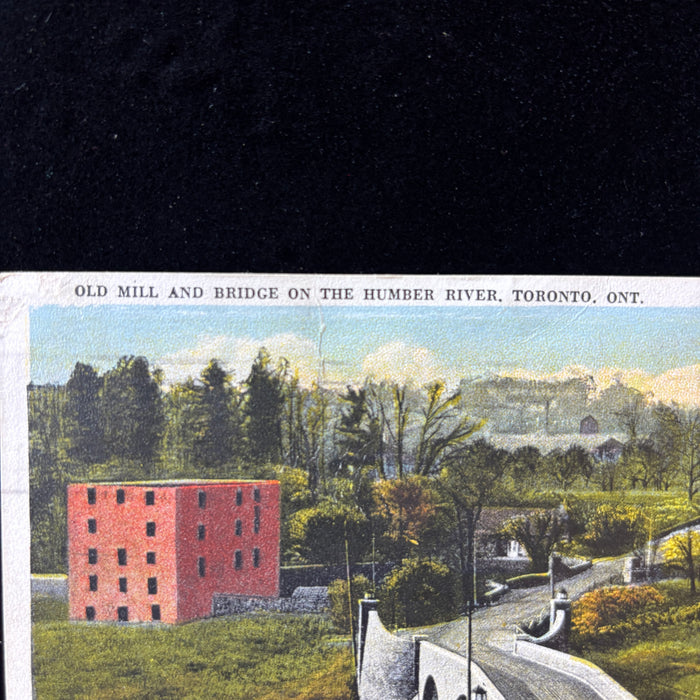 Antique Postcard 1923 Toronto Canada Old Mill Bridge Humber River Exhibition Cancel