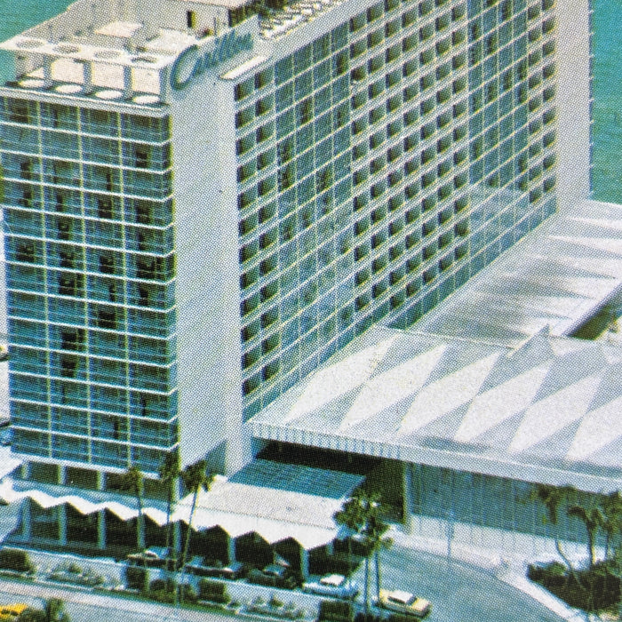 Vintage Postcard 1960s Ice Water Carillon Hotel Miami Beach FL MiMo Architecture
