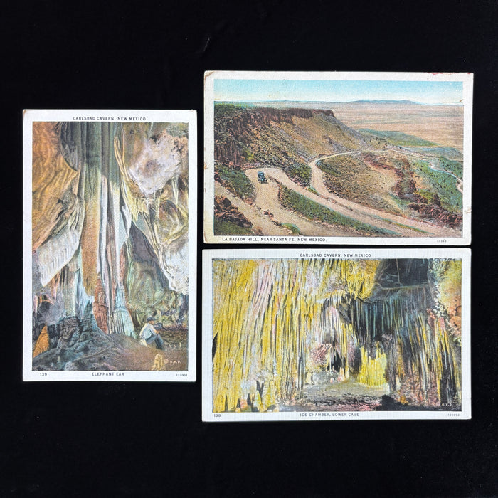 Vintage Postcard Lot New Mexico Route 66 Automobile Carlsbad Caverns La Bajada