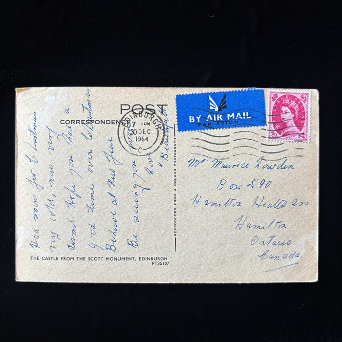 Vintage Postcard 1964 Behave Hogmany Edinburgh Castle Scott Monument Scotland