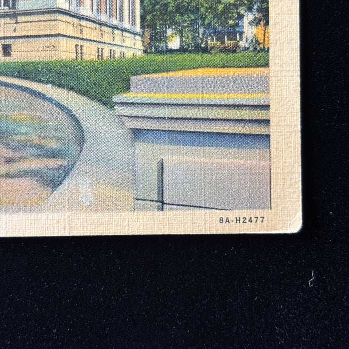 Vintage Postcard 1941 Utica NY Public Library Pre-WWII Message Social History