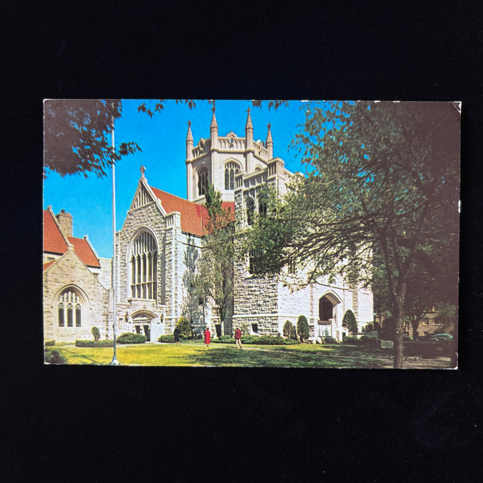 Vintage Postcard Wichita Wealth 1950s Kansas First Presbyterian Church Architecture Car