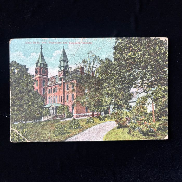 Antique Postcard 1909 Surgery Physician Hospital Little Rock AK Lanes Prairie MO