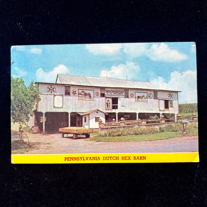 Vintage Postcard 1970 American Road Trip Dutch Hex Barn New England Travel