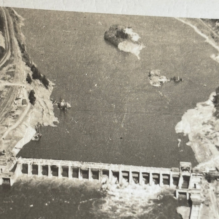 Vintage Postcard RPPC Aerial View Bonneville Dam Oregon Columbia River Highway