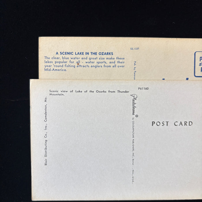 Vintage Postcard Lot Boat Lake Of The Ozarks Missouri Thunder Mountain Camdenton