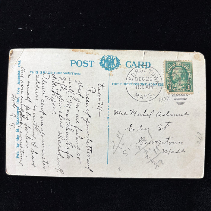 Vintage Postcard 1920s Gift Greetings USC Bovard Admin Bldg Los Angeles CA