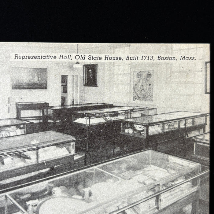 Vintage Postcard Lot Boston Old State House Marine Museum Representative Hall