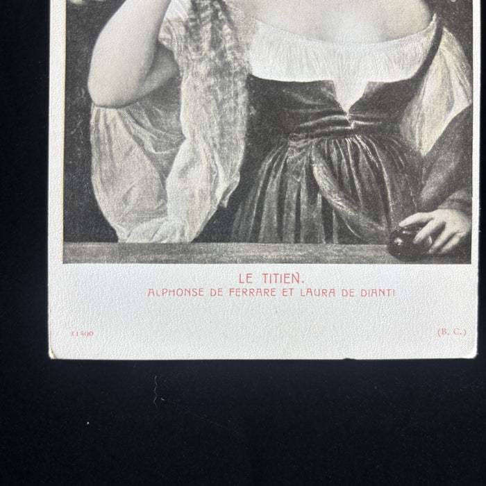 Antique Postcard 1900s Musee Louvre Le Titien Woman Mirror Fine Art Paris France