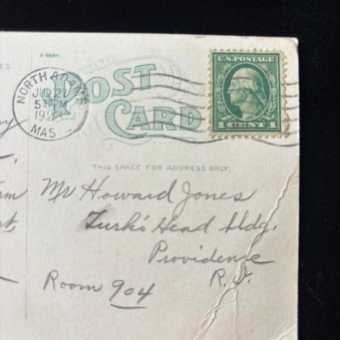 Antique Postcard 1923 Open Touring Car Mohawk Trail Deerfield Valley Road Trip