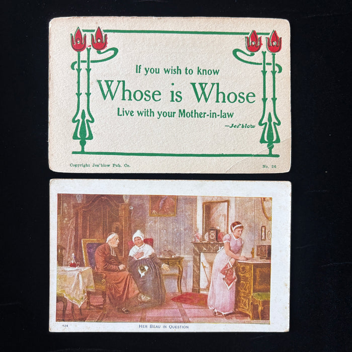 Antique Postcard Lot Mother-in-Law Humor Marital Beau Edwardian Relationships
