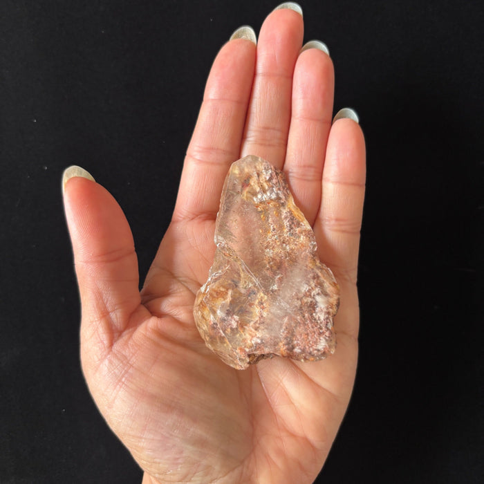 Clear Quartz Crystal Rough Natural Specimen Semi Raw Window Iron Inclusions