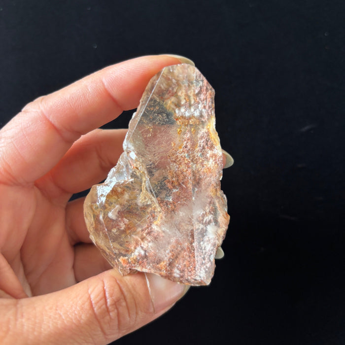 Clear Quartz Crystal Rough Natural Specimen Semi Raw Window Iron Inclusions
