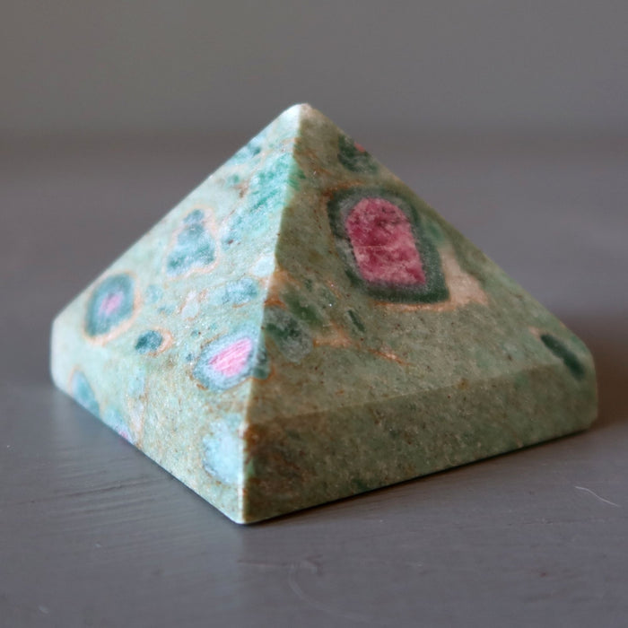 Ruby Fuchsite Pyramid Wounded Warrior Red Green Crystal