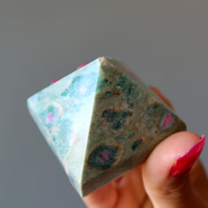 Ruby Fuchsite Pyramid Wounded Warrior Red Green Crystal