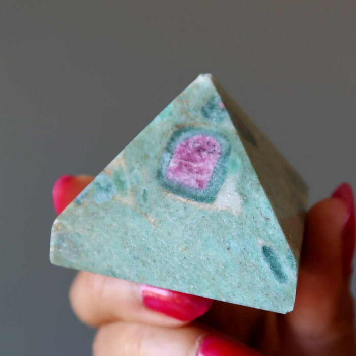 Ruby Fuchsite Pyramid Wounded Warrior Red Green Crystal