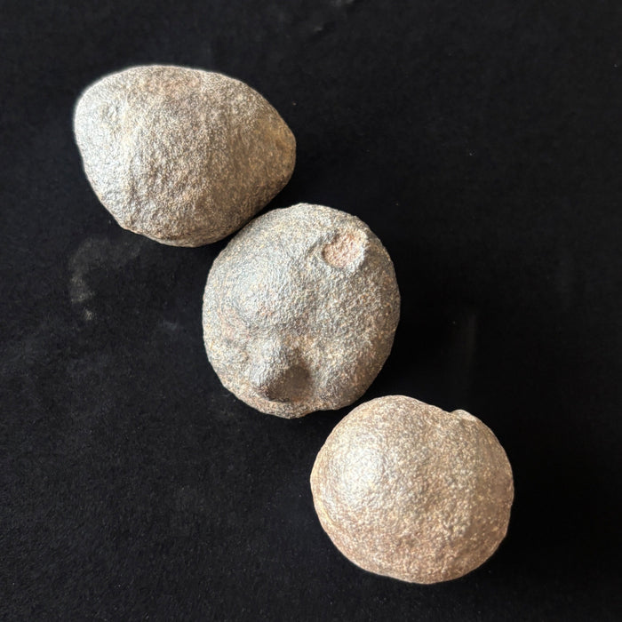 Moqui Marble Set of 3 Shaman Stone Sacred Nubs Craters