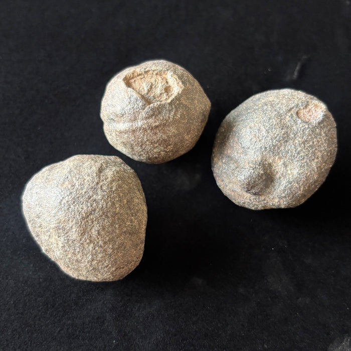 Moqui Marble Set of 3 Shaman Stone Sacred Nubs Craters