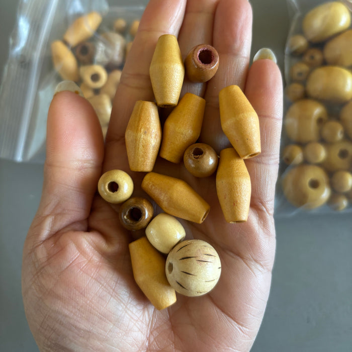 Wood Bead Bundle: Yellow Jewelry Making Craft Supplies