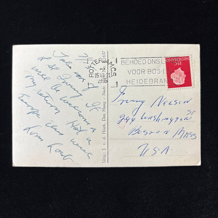 Vintage Postcard 1955 Scheveningen Blvd Bikes Cars Netherlands The Hague