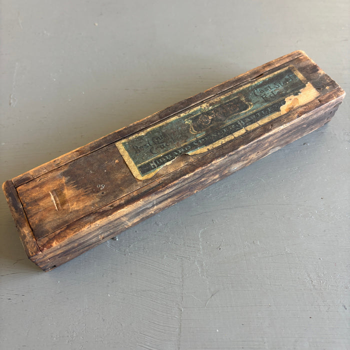 Wand Box Vintage Wood Sliding Display Case for Crystals