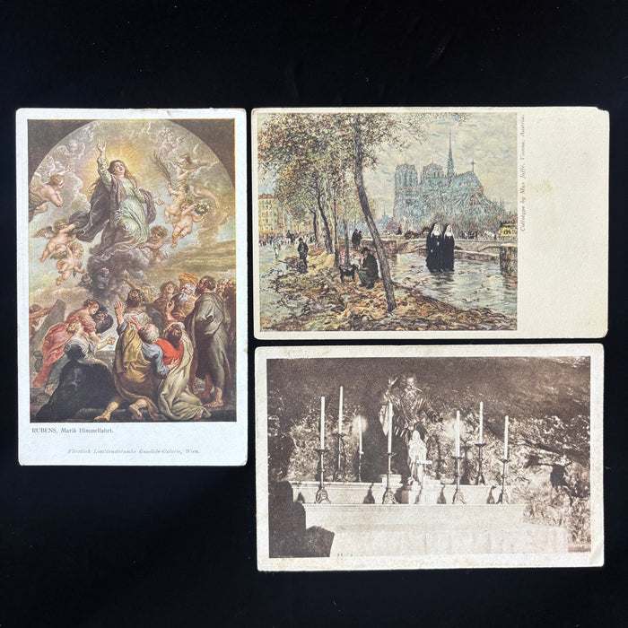 Antique Postcard Lot Catholic Art European Cathedral Nuns Holy Land Biblical Art
