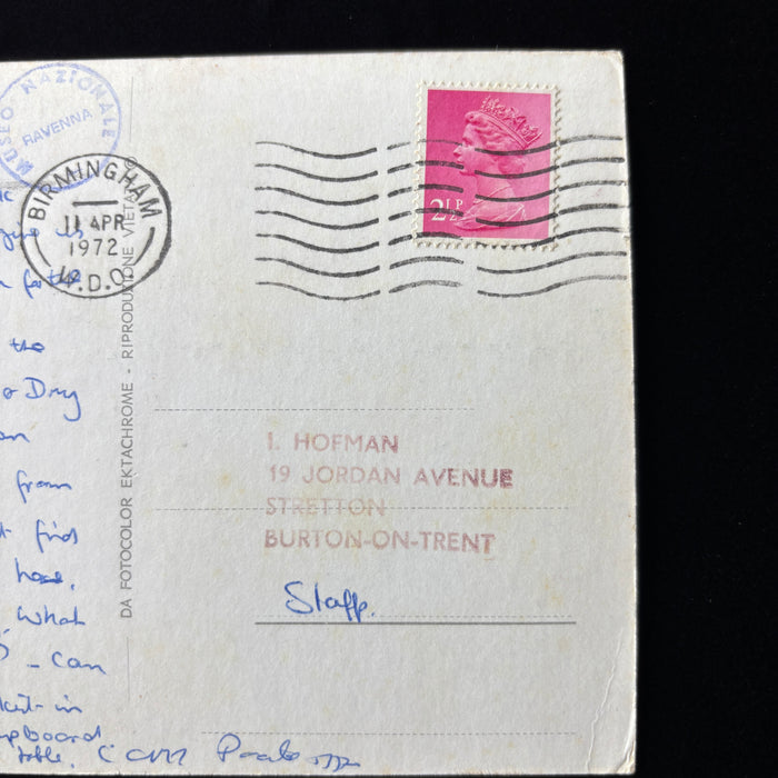 Vintage Postcard 1972 British Life Ravenna Italy Basilica Francesco Flood Crypt