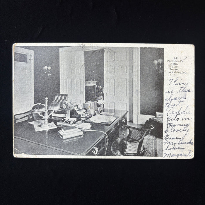 Antique Postcard 1907 White House President Room Teddie Roosevelt Chair History