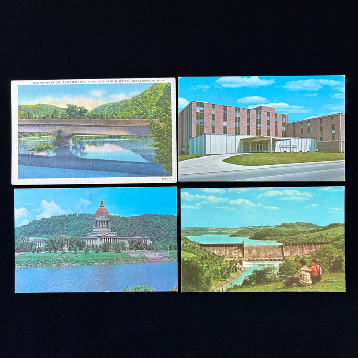 Vintage Postcard Lot West Virginia Charleston Elkins Capitol Dam Boys Hospital