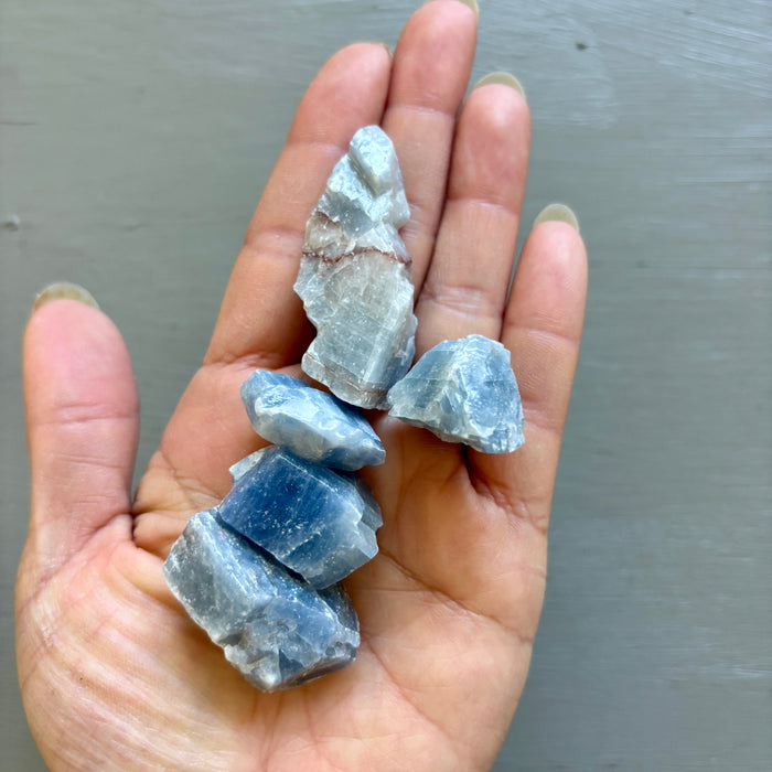 Throat Chakra Set of 10 Blue Apatite Calcite Kyanite & Quartz