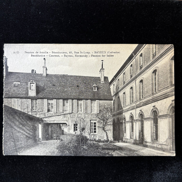 Vintage Postcard 1900s Pension for Ladies Bayeux France Benedictine Convent