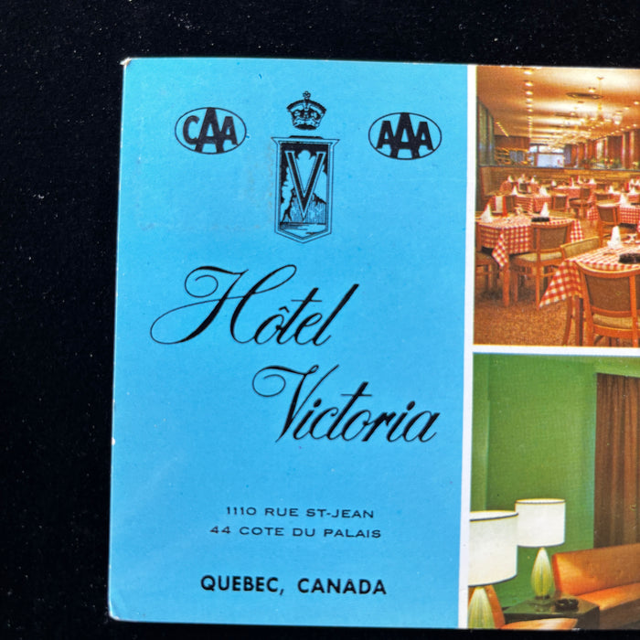 Vintage Postcard 1968 Hotel Victoria Quebec Mid-Century Modern Dining Lounging