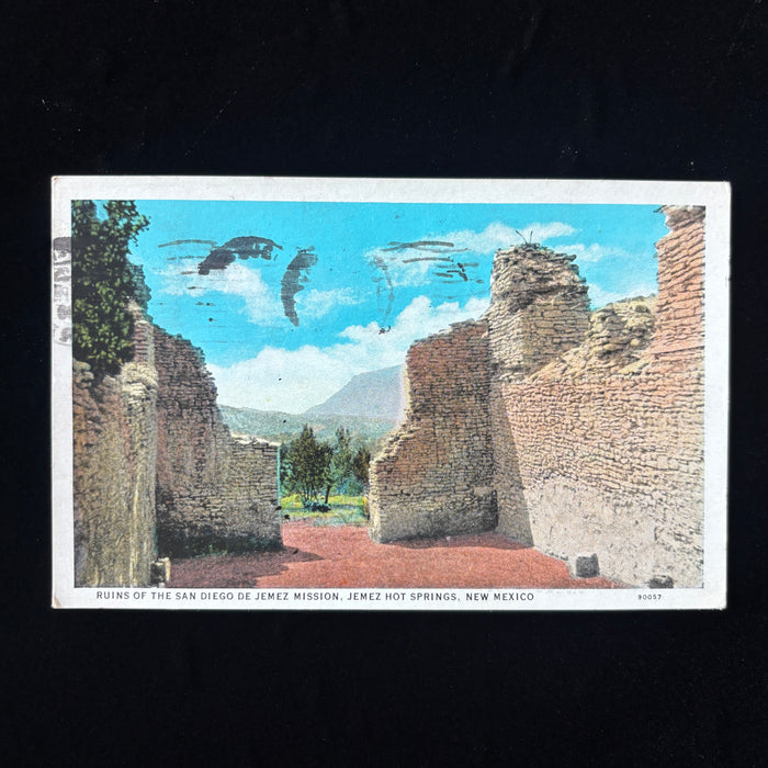 Vintage Postcard 1936 Circus Boys San Diego De Jemez Mission New Mexico Ruins