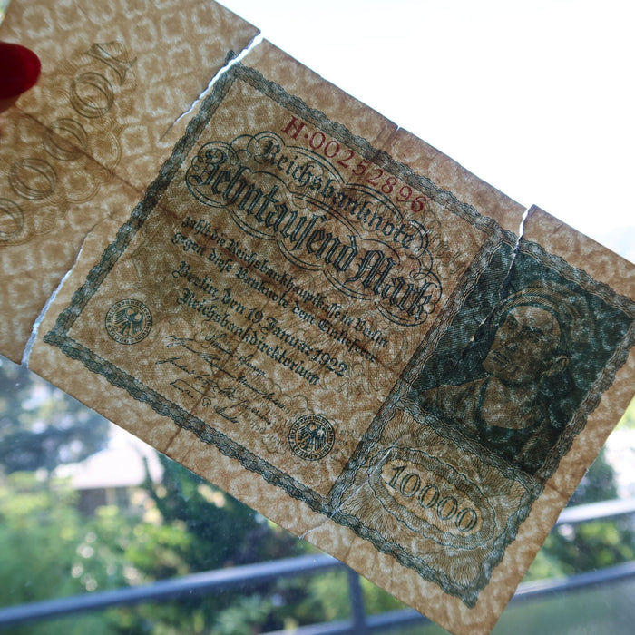 Antique Banknote Germany 10000 Mark 1922 Vampire Note Hyperinflation Watermark