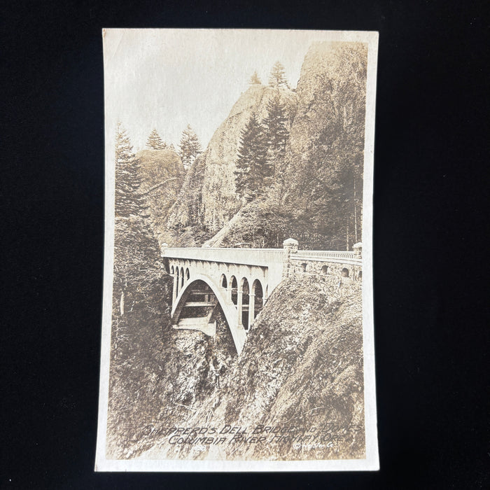 Antique Postcard RPPC Shepperds Dell Bridge Columbia River Hwy Scenic Road Trip