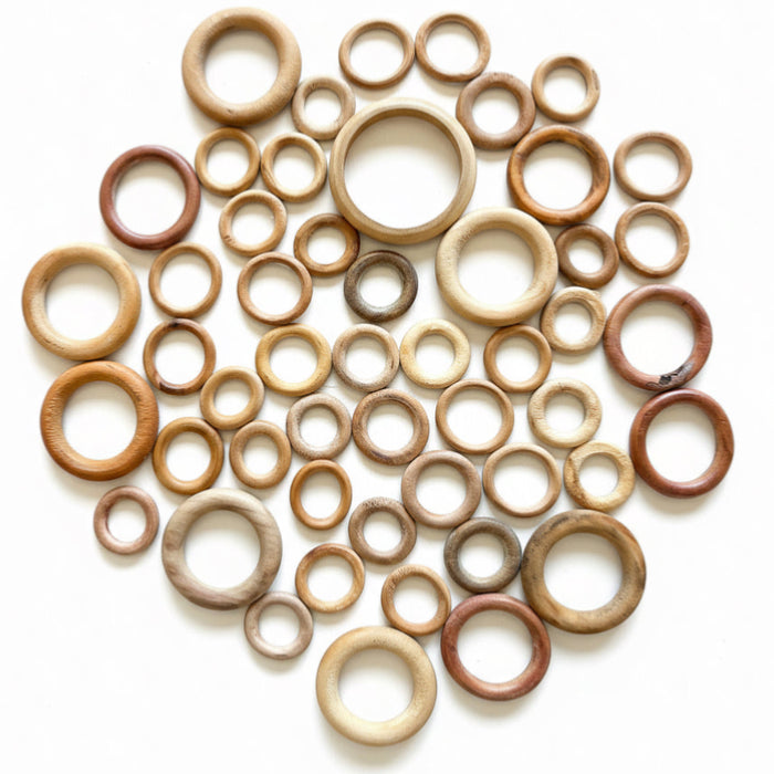 Display Stand Bundle: 51 Wood Rings for Balls, Eggs, Stones