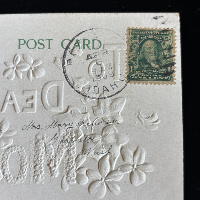 Antique Postcard 1909 Dear Mother Potlatch Idaho Farming Egg Dye Social History