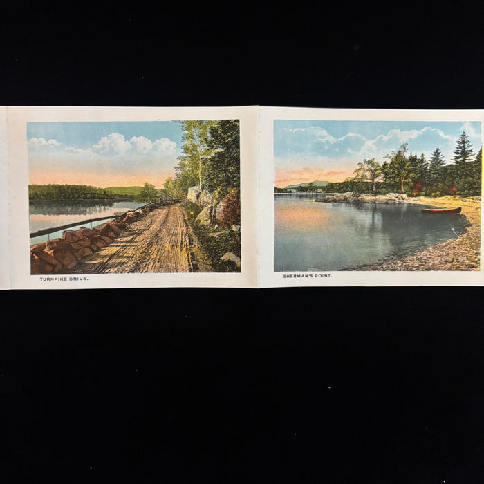 Antique Postcard 1923 Folding Souvenir Camden Maine Accordion Social History