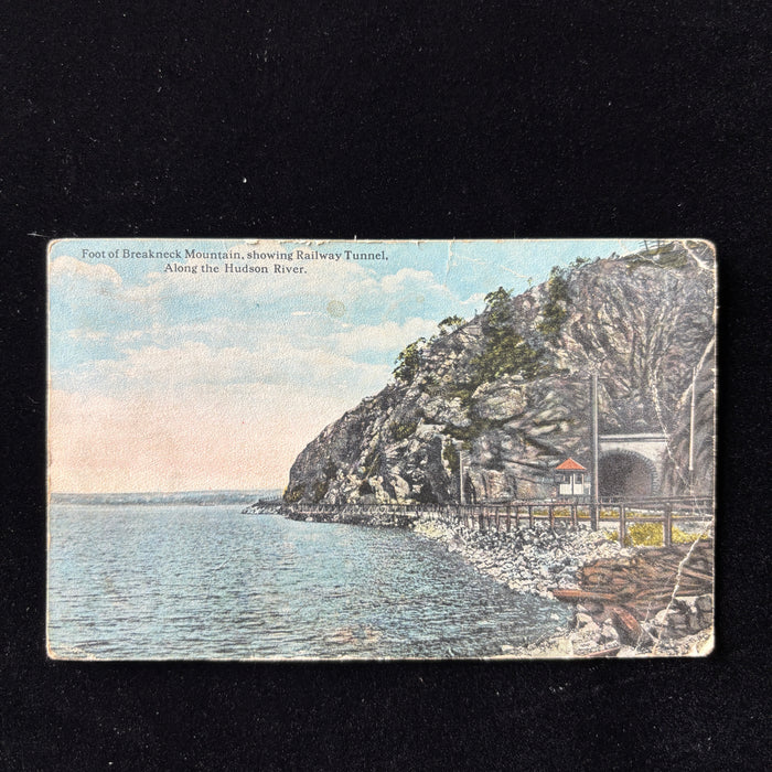 Antique Postcard 1916 Breakneck Mountain Tunnel Hudson River Railroad Newburgh NY