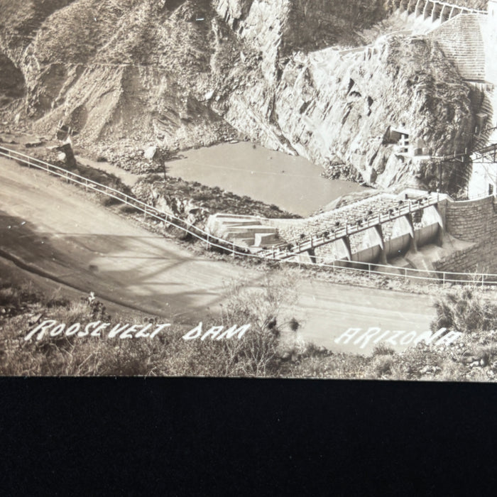 Vintage Postcard RPPC Roosevelt Dam Engineer Industrial History Arizona Desert