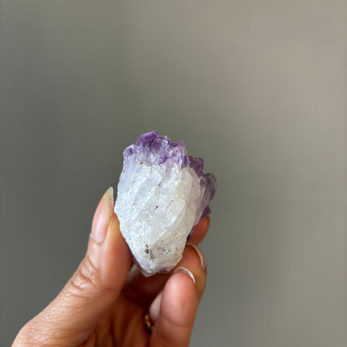 Crown Chakra Cluster Pair Purple Amethyst & Fluorite Crystals