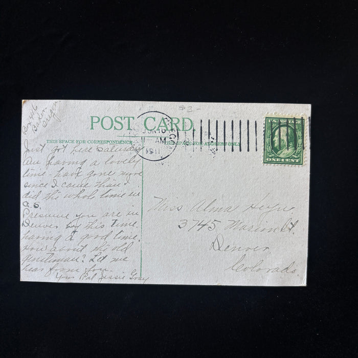 Vintage Postcard 1911 Baker County Court House Oregon City Old Gentleman Denver