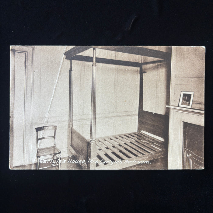 Antique Postcard Carlyles House Chelsea London Mrs Jane Carlyle Bedroom Interior