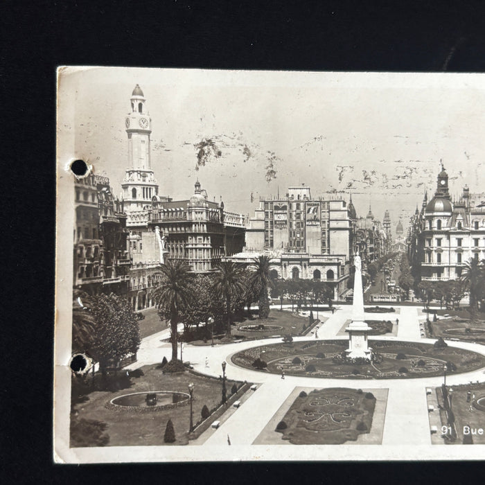 Vintage Postcard RPPC Argentina Fatter than Ever Buenos Aires Plaza De Mayo