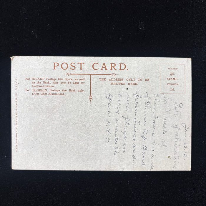 Antique Postcard 1912 Chinese Republic Revolution SF Chinatown Band History