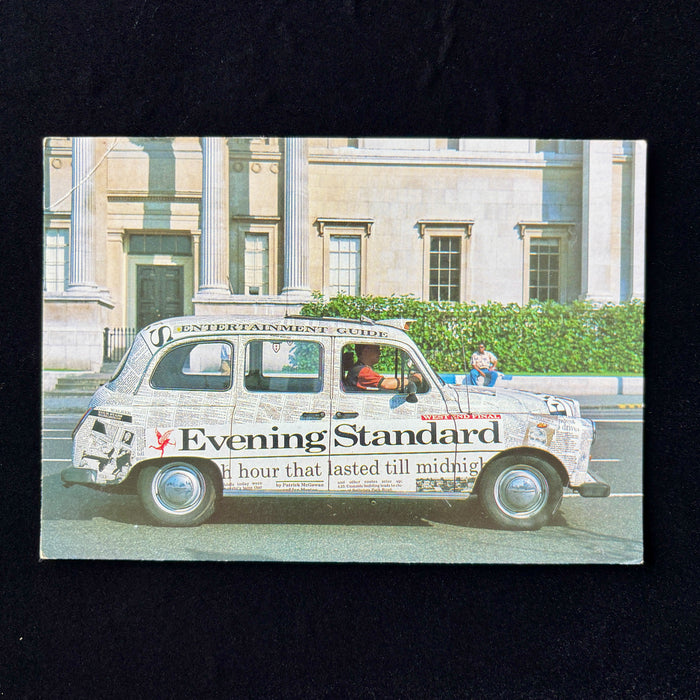 Vintage Postcard London Taxi Evening Standard Newspaper Wrap P.W. Hadley Cab Car