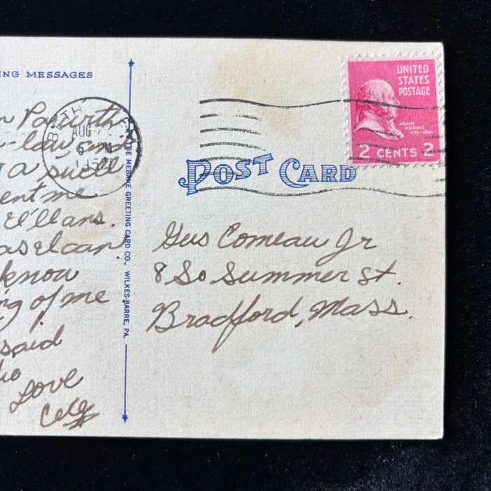 Vintage Postcard 1952 "Swell Time" Bethlehem PA Hill to Hill Bridge Lehigh River