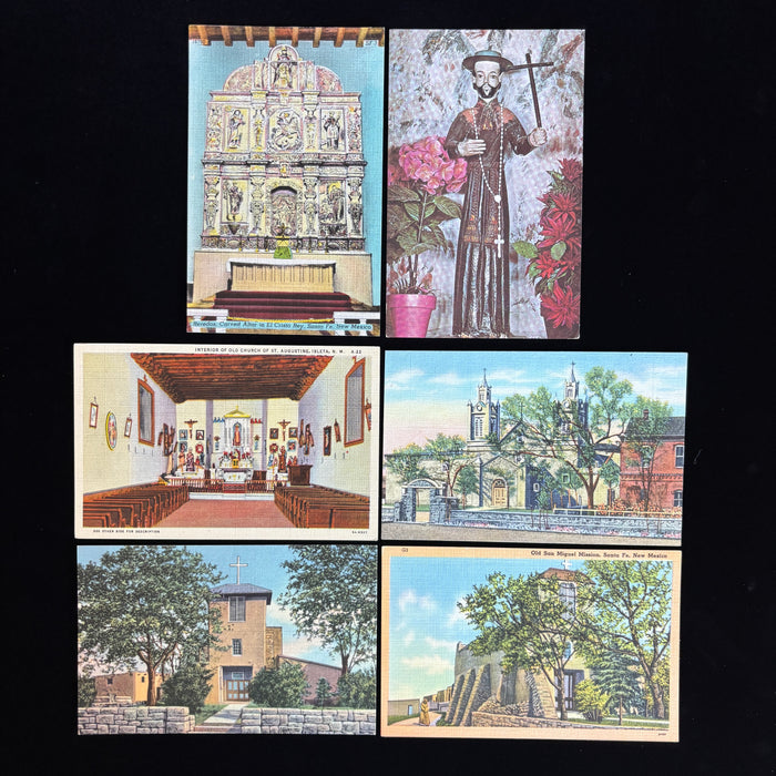 Vintage Postcard Lot New Mexico San Miguel Mission Old Spanish Church Catholic