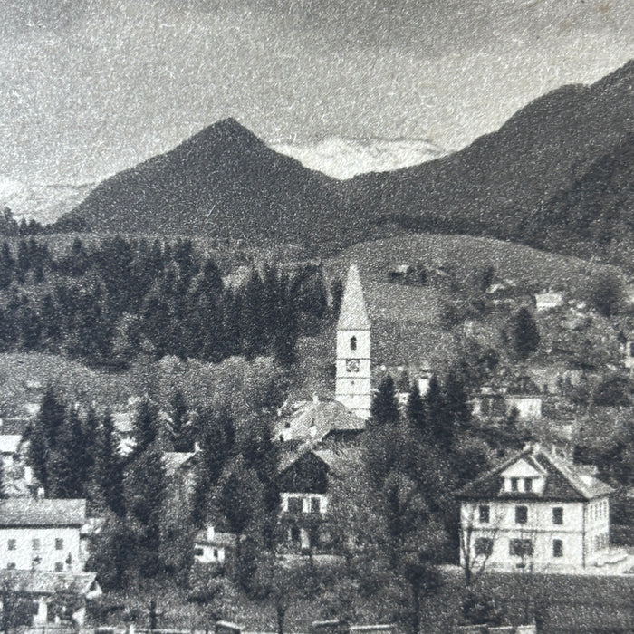 Antique Postcard 1912 Salzkammergut Bad Aussee Austria Dead Mountain Snow Church